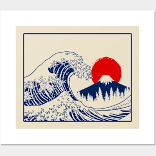 Great Fiji Kanagawa Wave Posters and Art